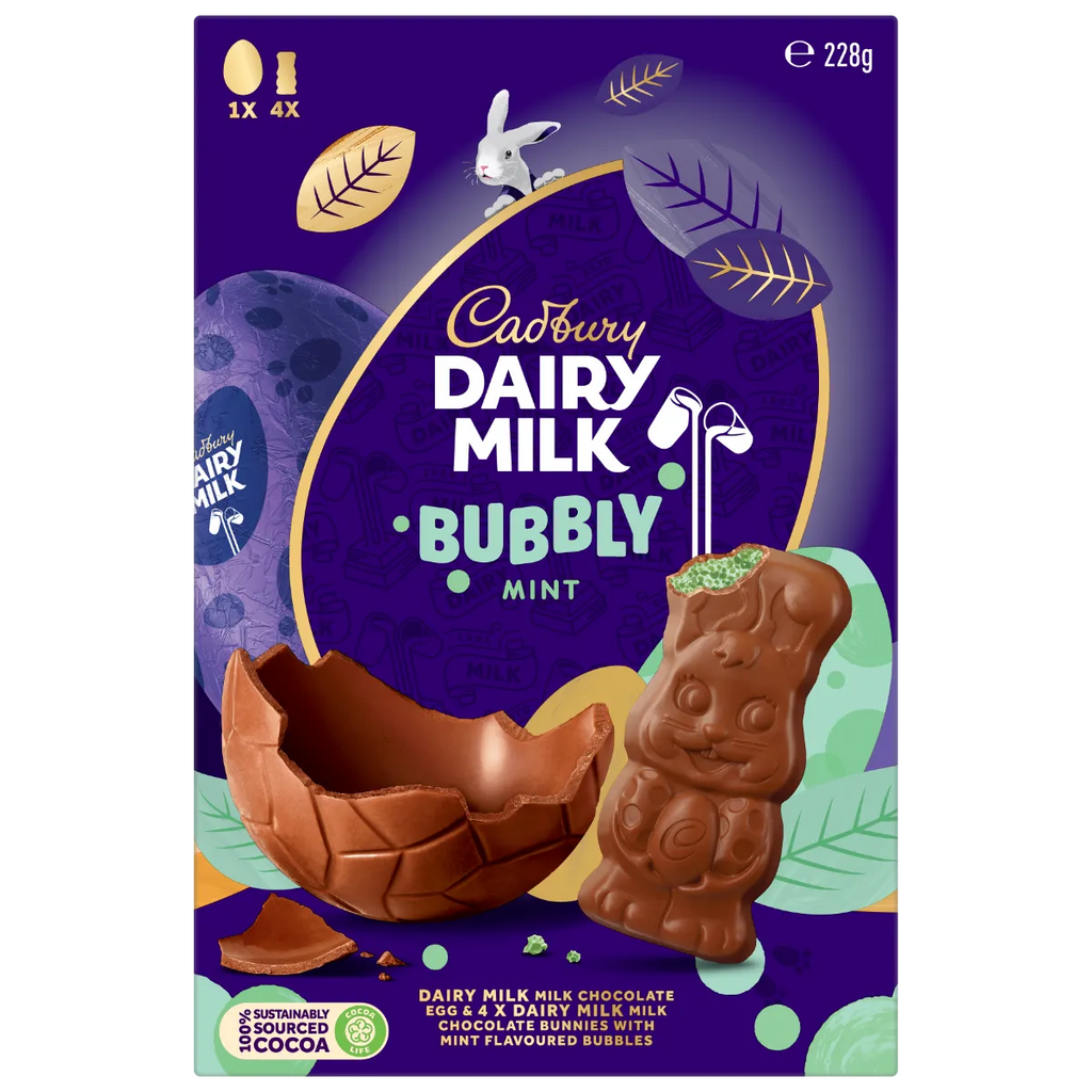228g Cadbury Mint Bubbly Bunny Gift Box