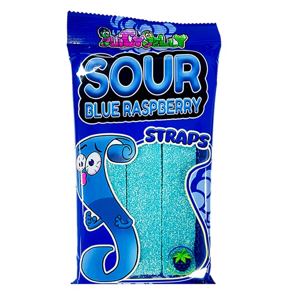 Juicy Jelly Sour Straps Blue Raspberry 160g
