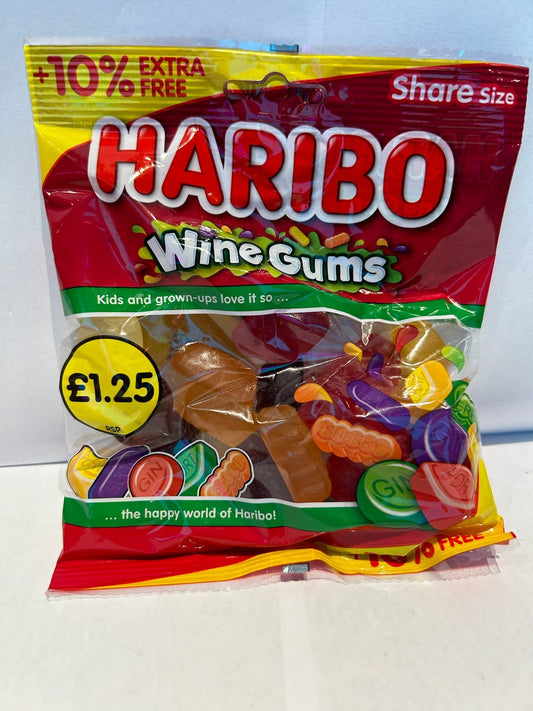 UK Haribo Wine Gum Bag 160g