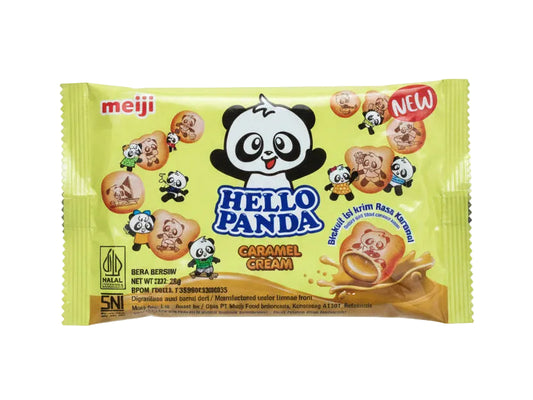 JPN Meiji Hello Panda Biscuit Caramel Pouch 25g