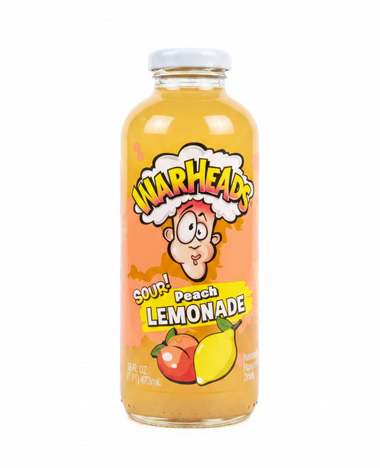 Warheads Peach Sour Lemonade Glass Bottle 473ml