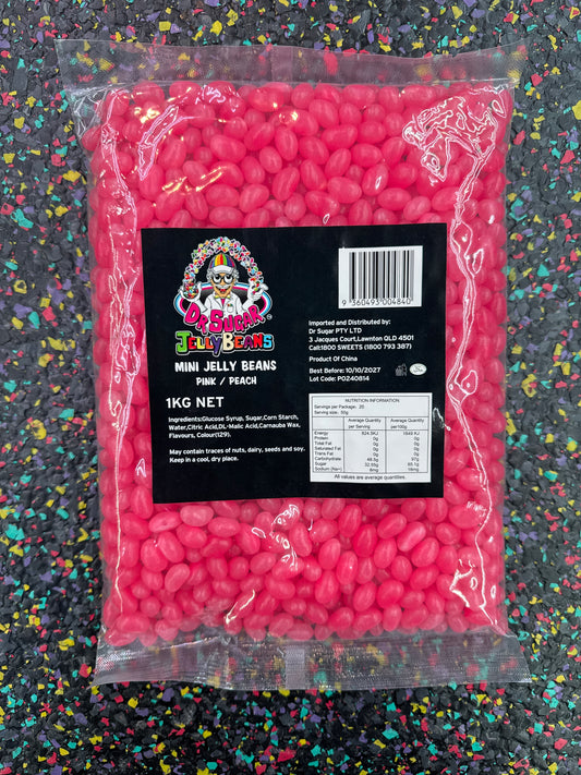 DR Sugar - Mini Jelly Beans Pink - Peach Flavoured 1kg