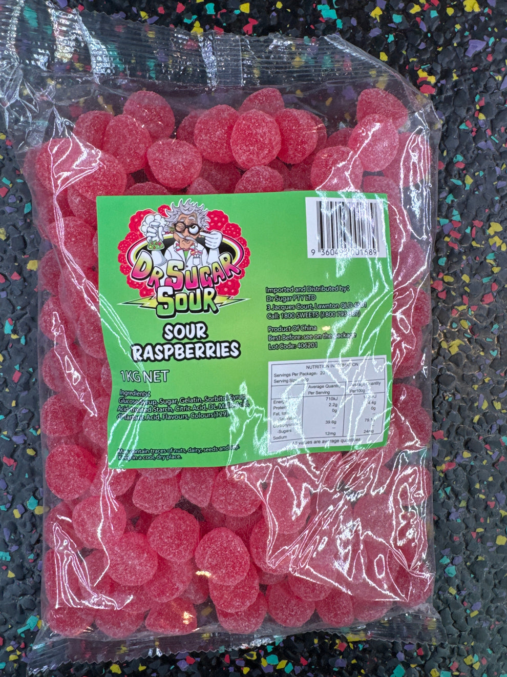 Dr. Sugar Sour Raspberries 1kg – Tom's Confectionery Warehouse
