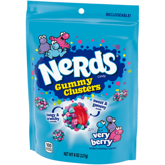 US Nerds Very Berry Gummy Clusters 226g - Tom's Confectionery Warehouse