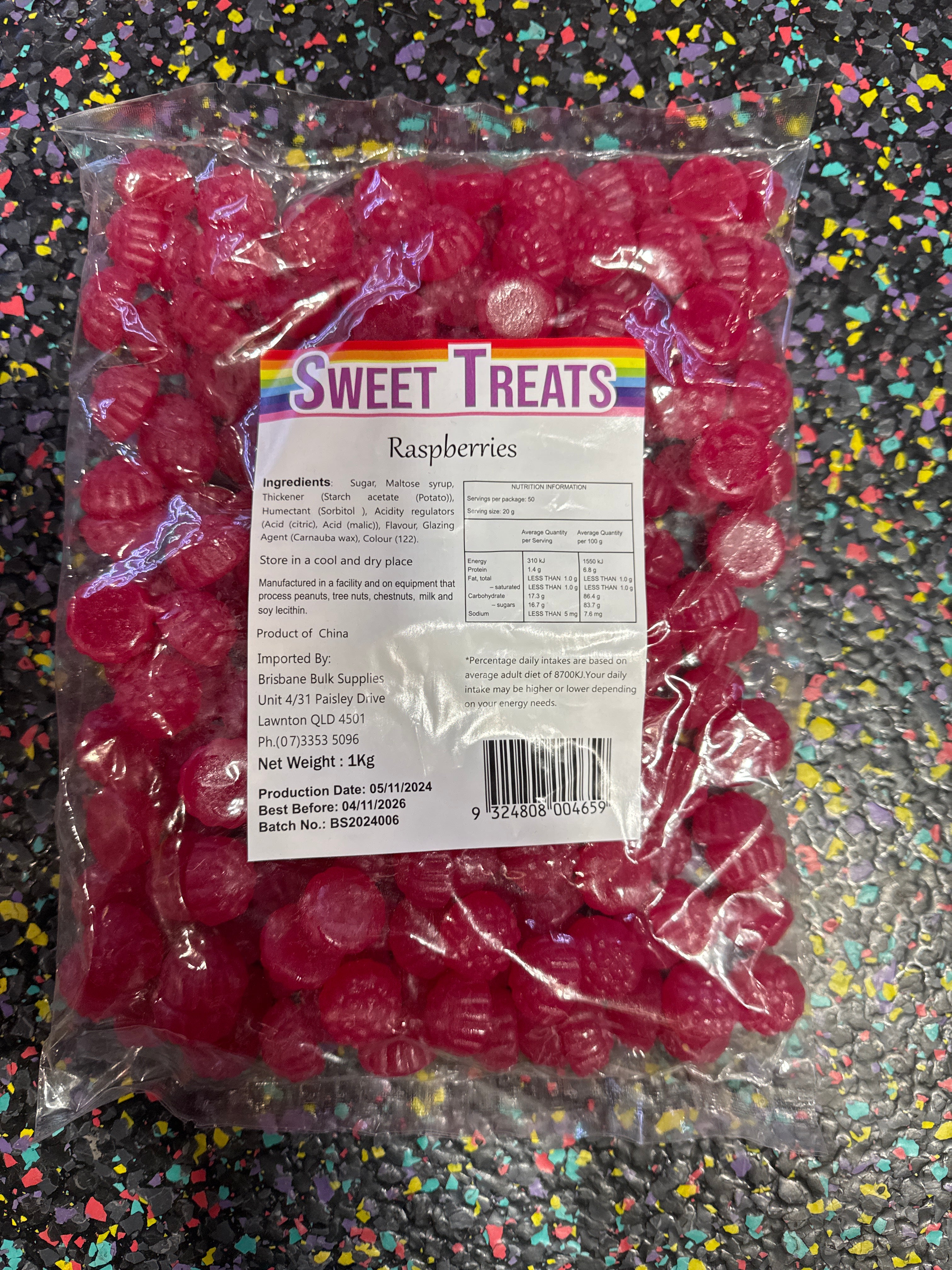 Sweet treats - Raspberries 1kg – Tom's Confectionery Warehouse