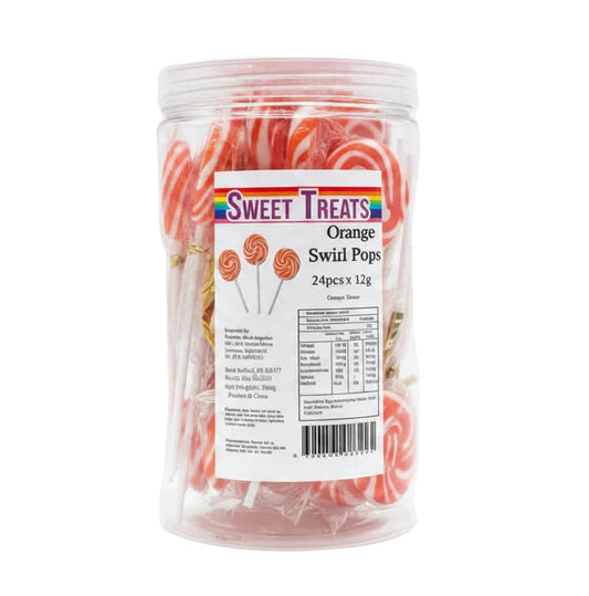 Sweet Treats Orange Swirly Pops 24pcs