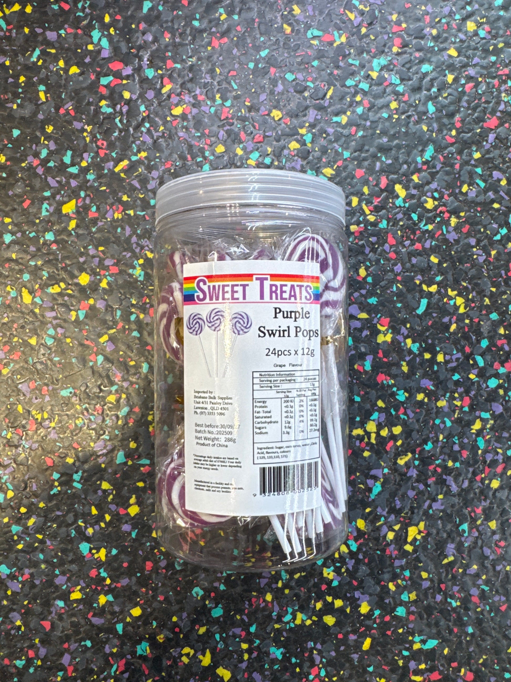 Sweet Treats Purple Swirl Pops 16pcs - Tom's Confectionery Warehouse