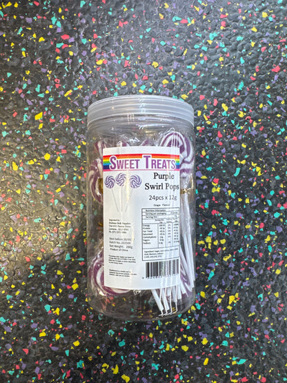 Sweet Treats Purple Swirl Pops 16pcs - Tom's Confectionery Warehouse
