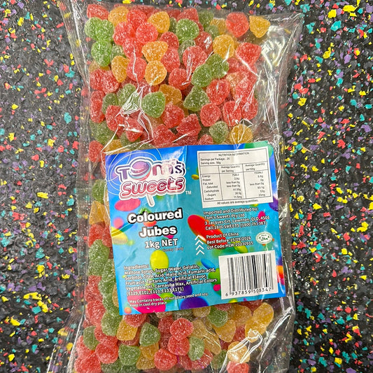 Tom's Sweets Sugared Coloured Jubes 1kg