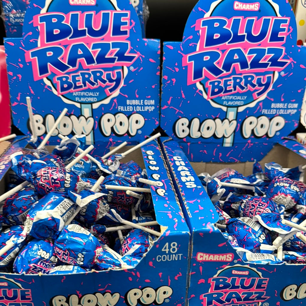 CHARMS BLOW POP Blue Razz Berry - bubble gum flavoured