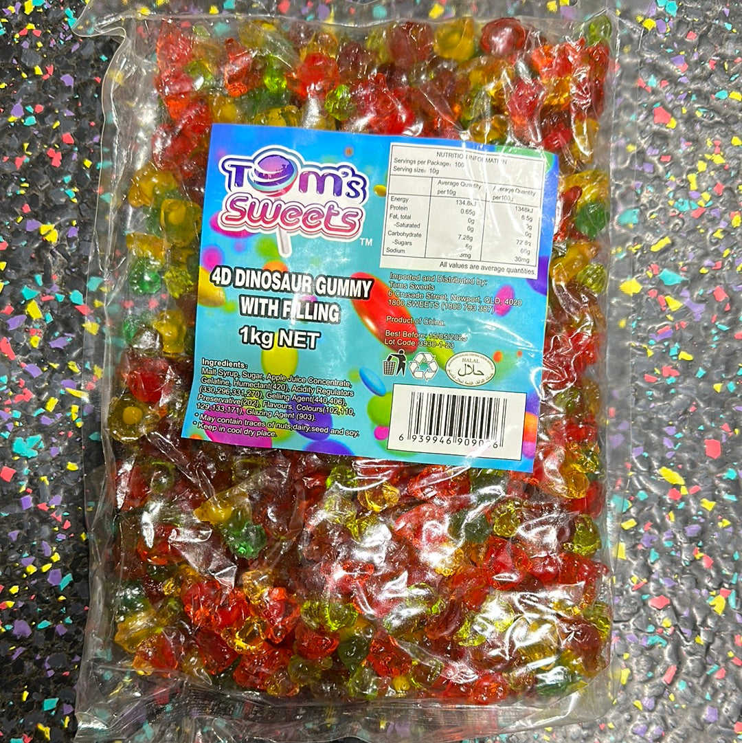 Tom’s Sweets 4D Dinosaur Gummy With Filling 1kg