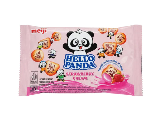 JPN Meiji Hello Panda Biscuit Strawberry Pouch 25g