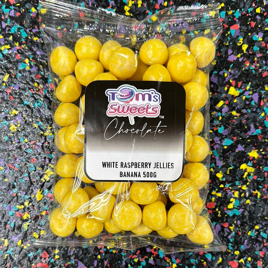 Tom’s Sweets White raspberry, jellies banana 500g