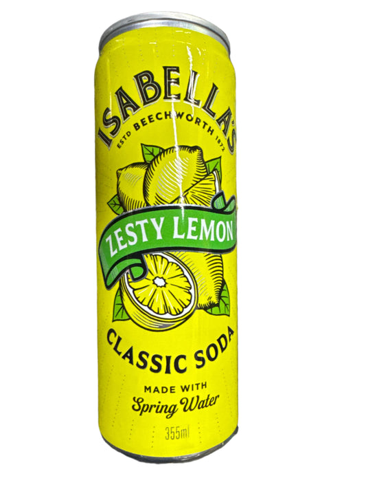 Isabella’s Classic Soda - Zesty Lemon 355ml