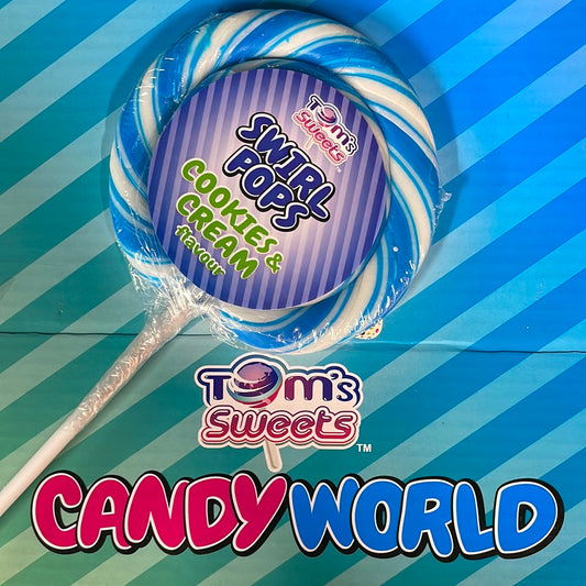 Tom’s Sweets - Flavoured Swirl Pop - Cookies & Cream