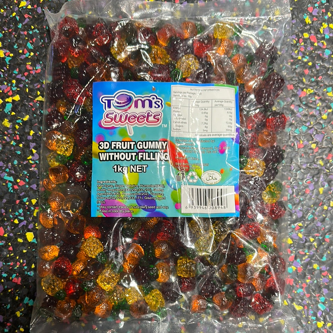 Tom s Sweets 3D Fruit Gummy Without Filling 1kg Tom s