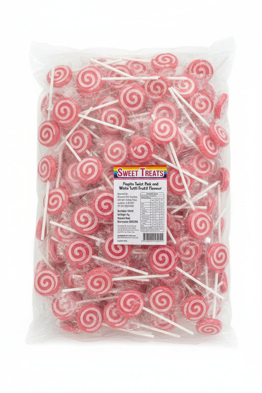 Sweet Treats Pink and White Swirl Pops 1kg