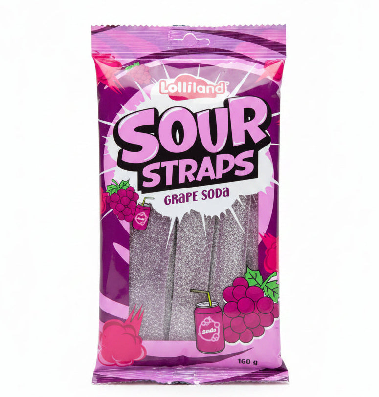 Sour Straps Grape Soda 160g
