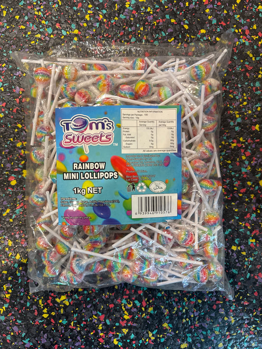 Tom's Sweets Rainbow Mini Lollipops  1kg