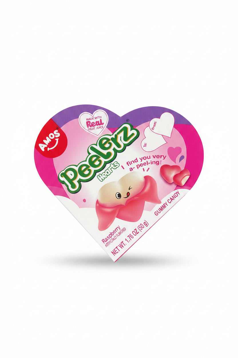 Amos Peelerz Hearts Raspberry 50g