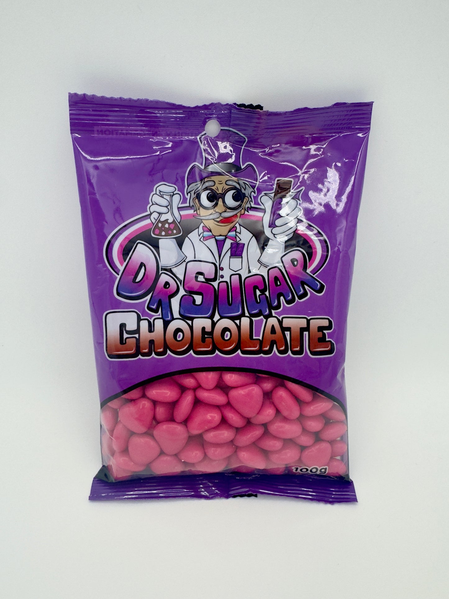 Dr Sugar 100g Pink Chocolate Beans Buttons