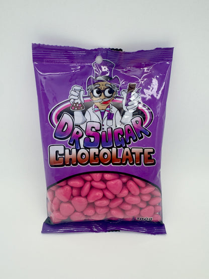 Dr Sugar 100g Pink Chocolate Beans Buttons