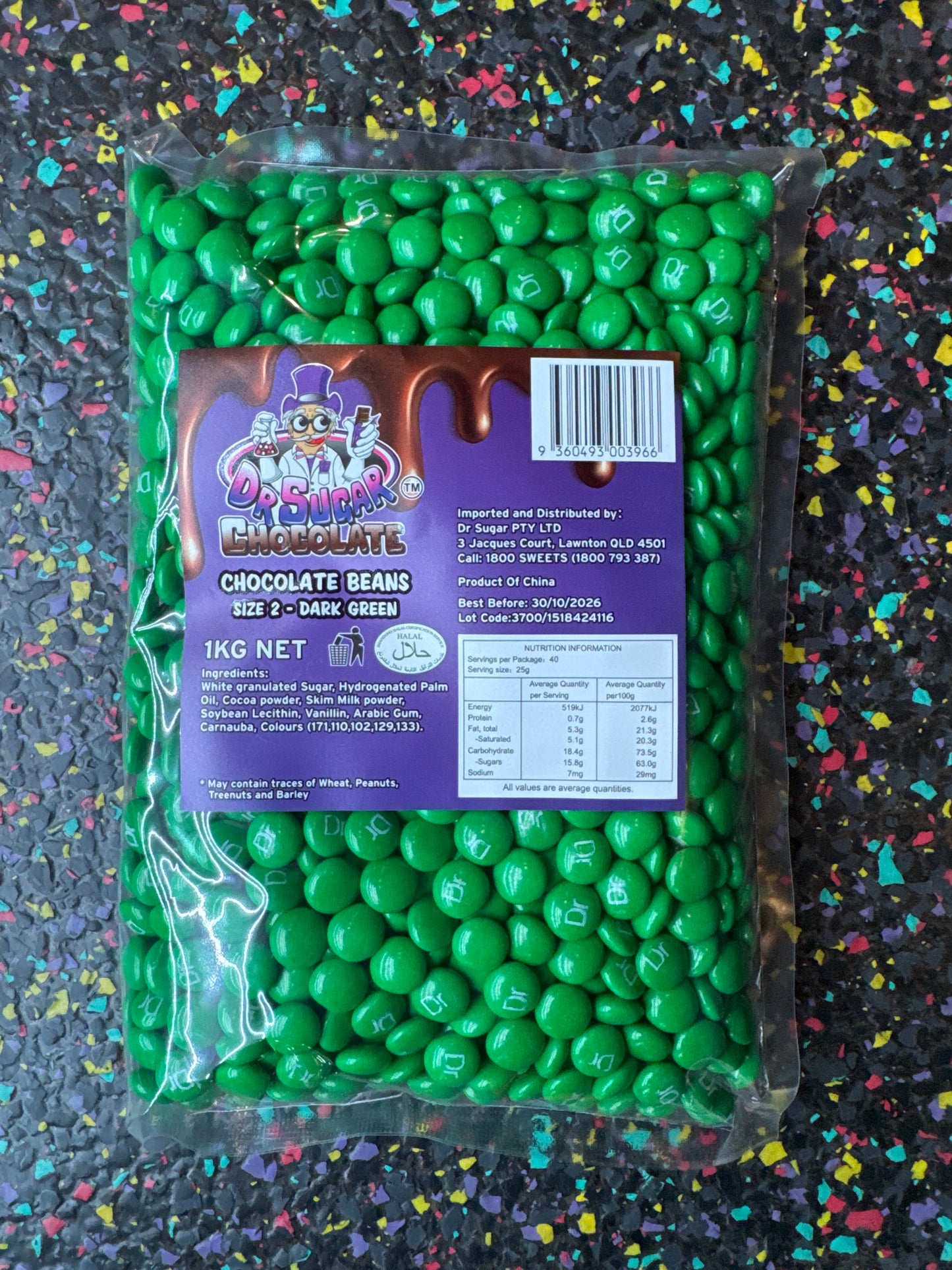Dr Sugar Dark Green Chocolate Bean 1kg