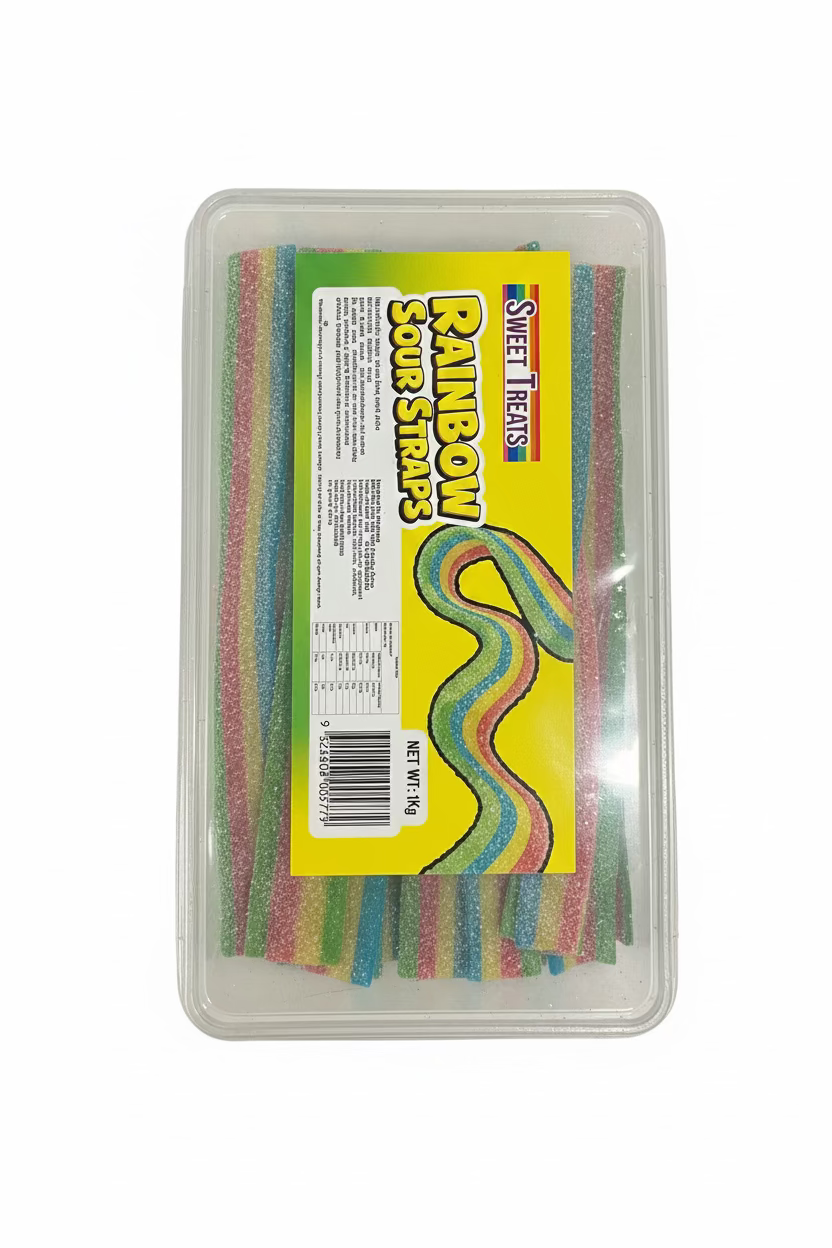 Sweet Treats Rainbow Sour Straps 1kg