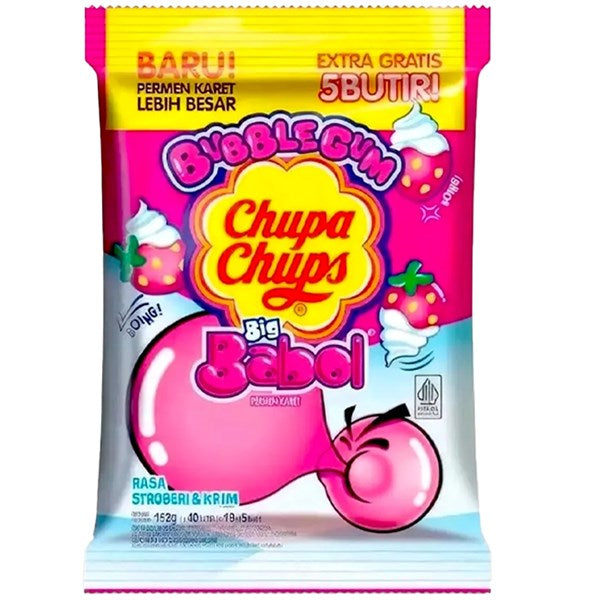Chupa Chup Big Babol Strawberry Cream Peg Bag 152g