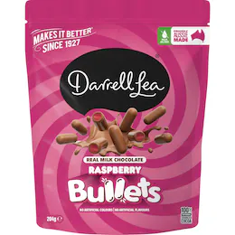 Darrell Lea Milk Chocolate Raspberry Bullets