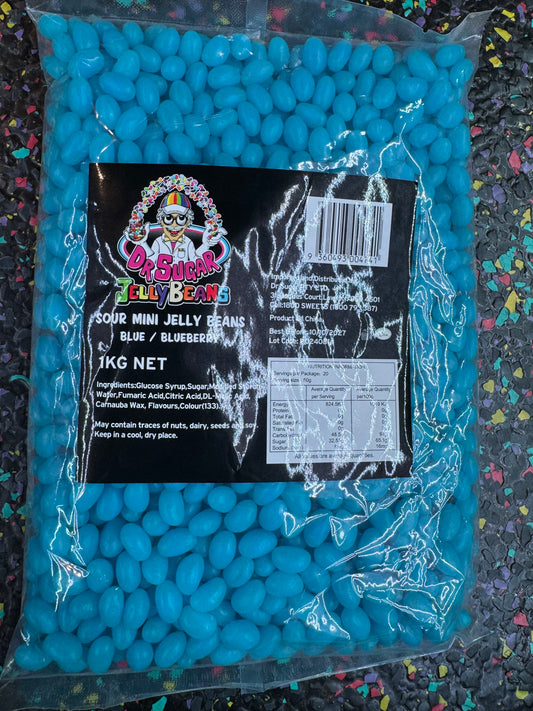 Dr Sugar - Sour Mini Jelly Beans Blue - Blueberry Flavoured 1kg