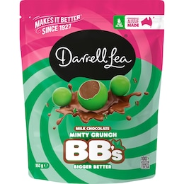 Darrell Lea Milk Chocolate BB's Minty Crunch