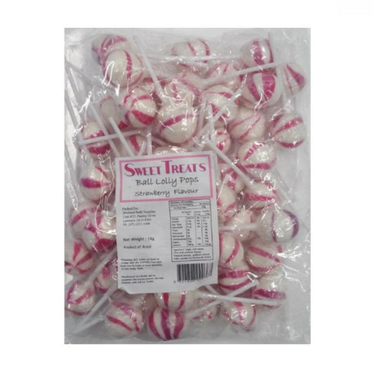 Sweet Treats Pink & White Ball Lollipops