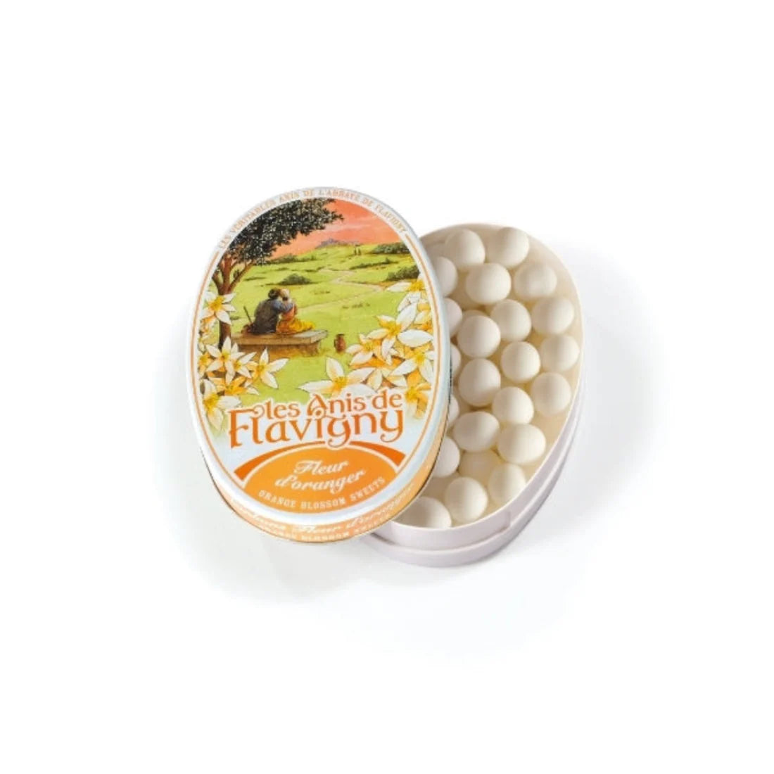France Les Anis de Flavigny Oval Tin Orange Blossom 50g