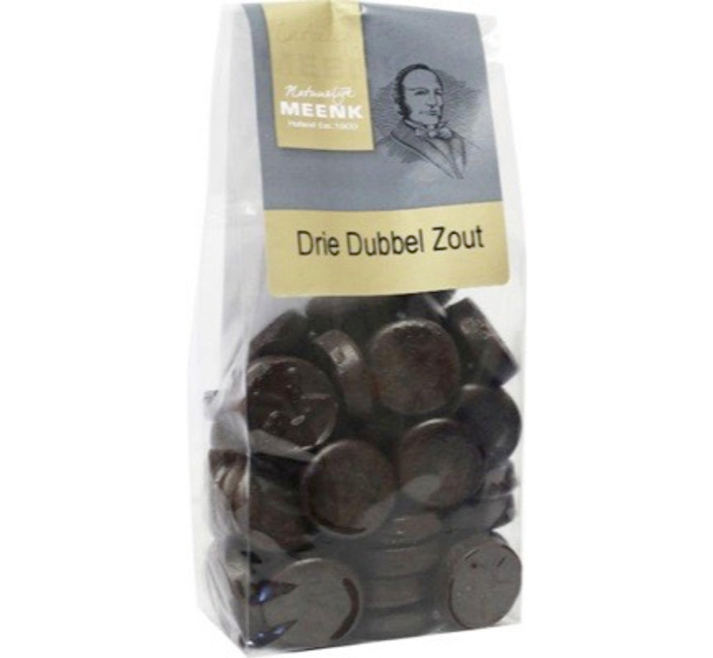 Meenk Dubbel Zout (Licorice Double Salt) 180g Tom's Confectionery