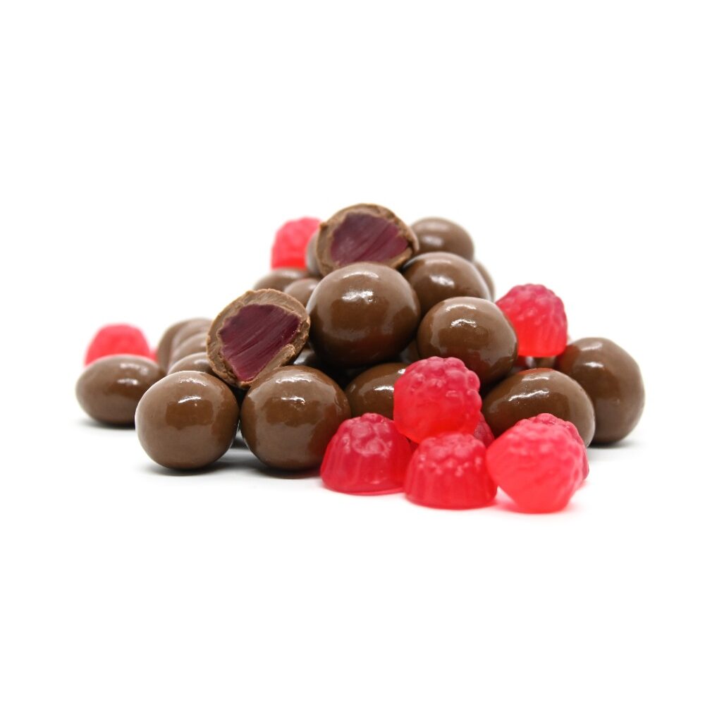 MILK CHOCOLATE RASPBERRY JELLIES 7KG Tom's Confectionery Warehouse