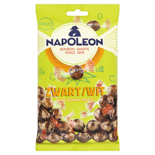 Dutch Napoleon Zwart-Wit Kogels (Black-White Salmiak Balls) 225g