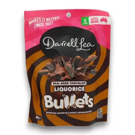 Darrell Lea Liqourice Bullets Dark Chocolate 204g