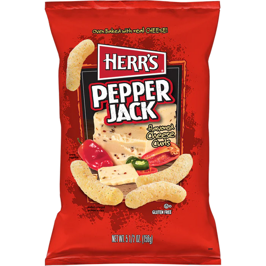 HERR'S PEPPER JACK CHEESE CURLS 156G