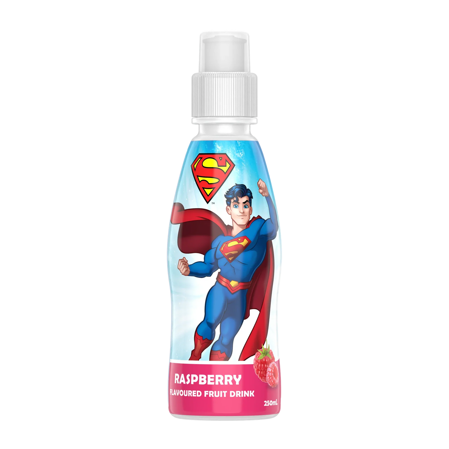 Fruity Burst  Superman Raspberry 250ml - Tom's Confectionery Warehouse