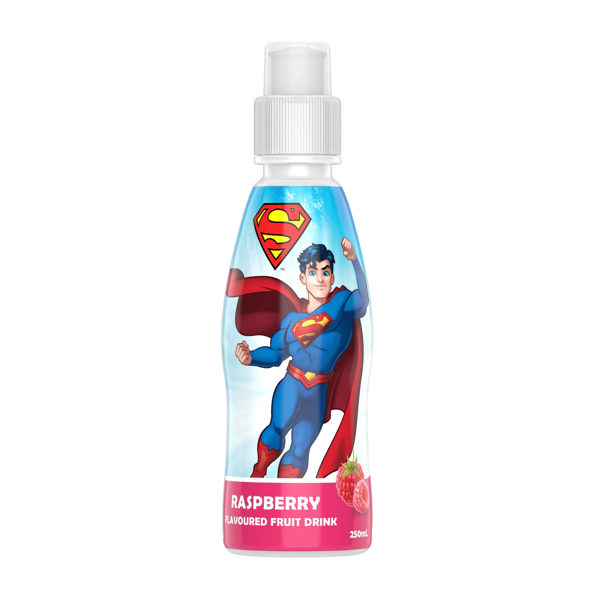 Fruity Burst  Superman Raspberry 250ml - Tom's Confectionery Warehouse