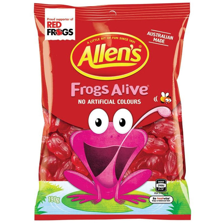Allen's Frogs Alive Bag 190g – Tom's Confectionery Warehouse