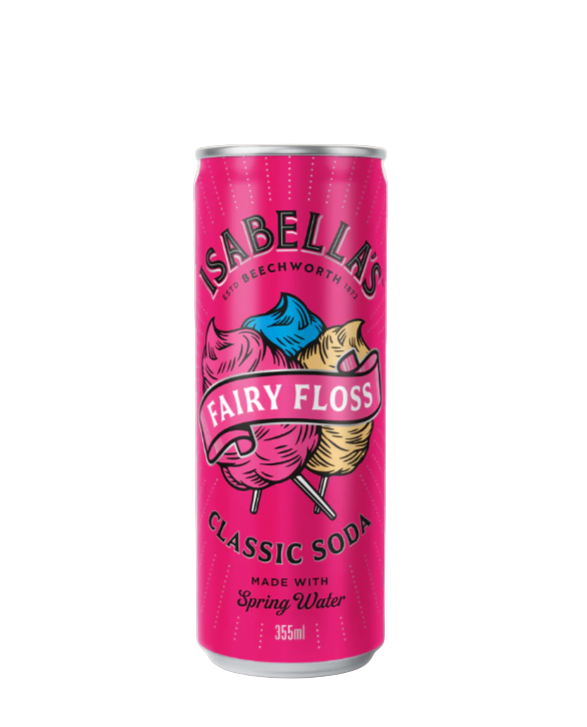 Isabella’s Classic Soda - Fairy Floss 355ml - Tom's Confectionery Warehouse