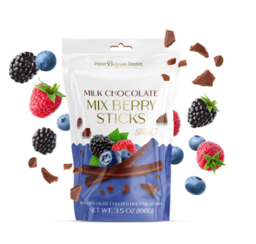 BeeMax Milk Chocolate Mix Berry Sticks 100g