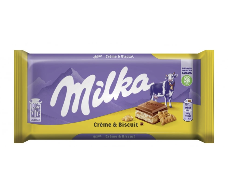 Milka Creme and Biscuit 100g - Tom's Confectionery Warehouse