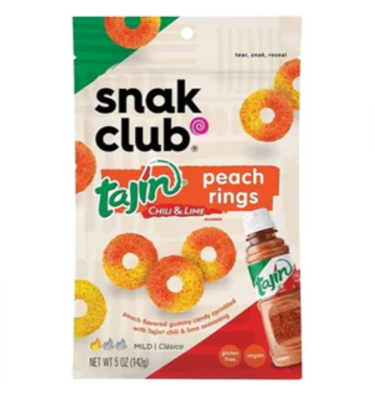 US Snak Club Tajin Peach Rings 64g
