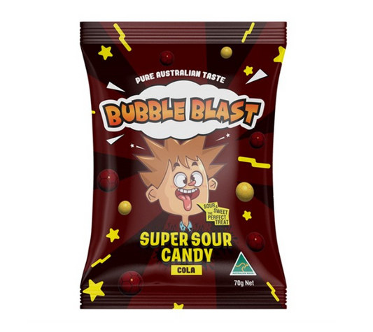 Bubble Blast Super Sour Candy Cola 70g