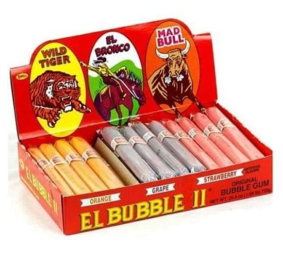 El Bubblegum Cigars Or/Gr/Str - Tom's Confectionery Warehouse