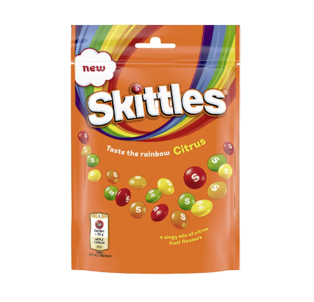 UK Skittles Chewy Fruit Pouch Citrus 136g