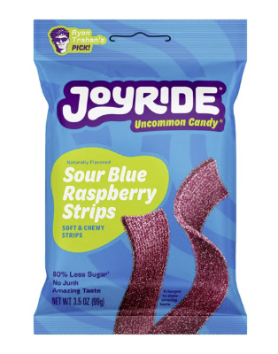 Joyride Sour Blue Raspberry Strips Bag 99g